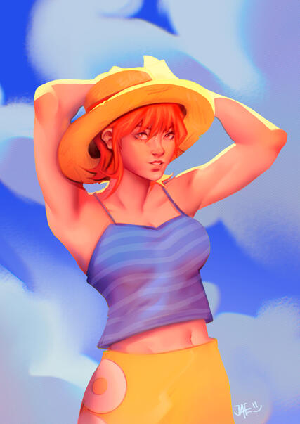 Ilustração da Nami, de "One piece"